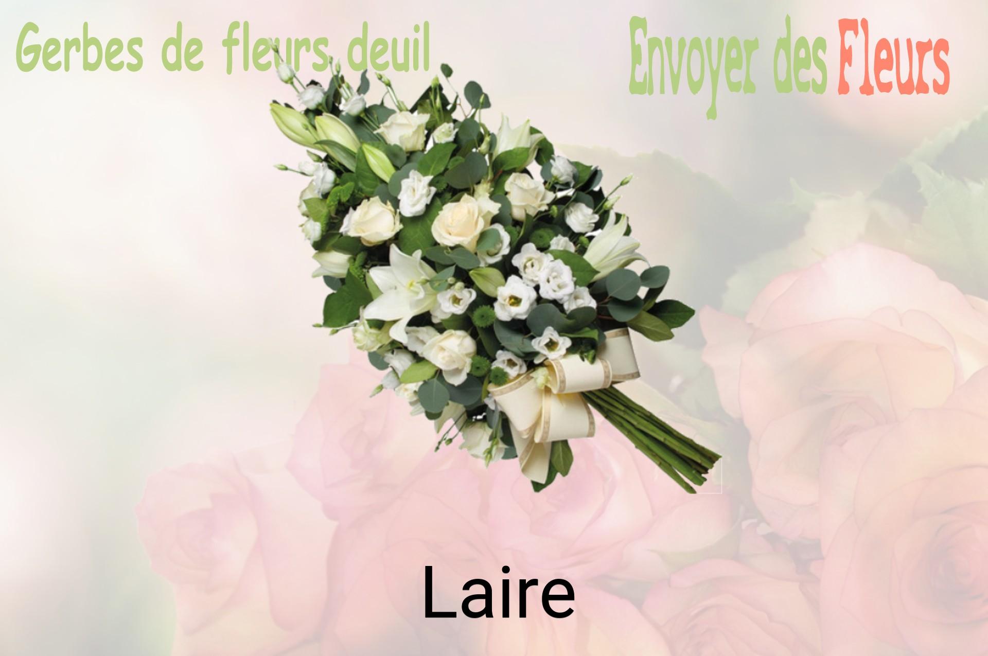 Gerbe de fleurs de deuil livrée à Laire